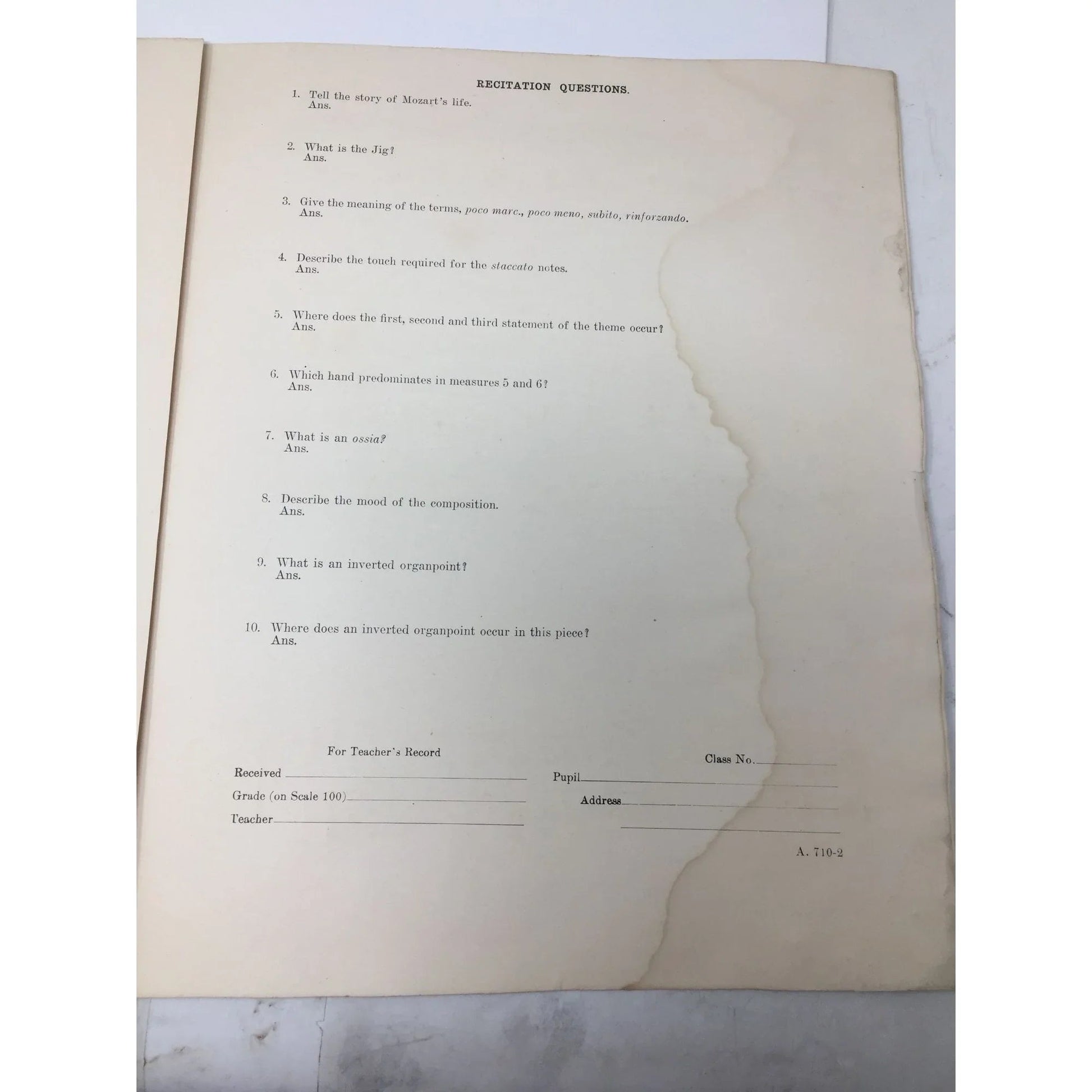 ''A LITTLE JIG'' BY W A MOZART SHEET MUSIC - A+ Stuff - SHEET MUSIC - A+ Stuff