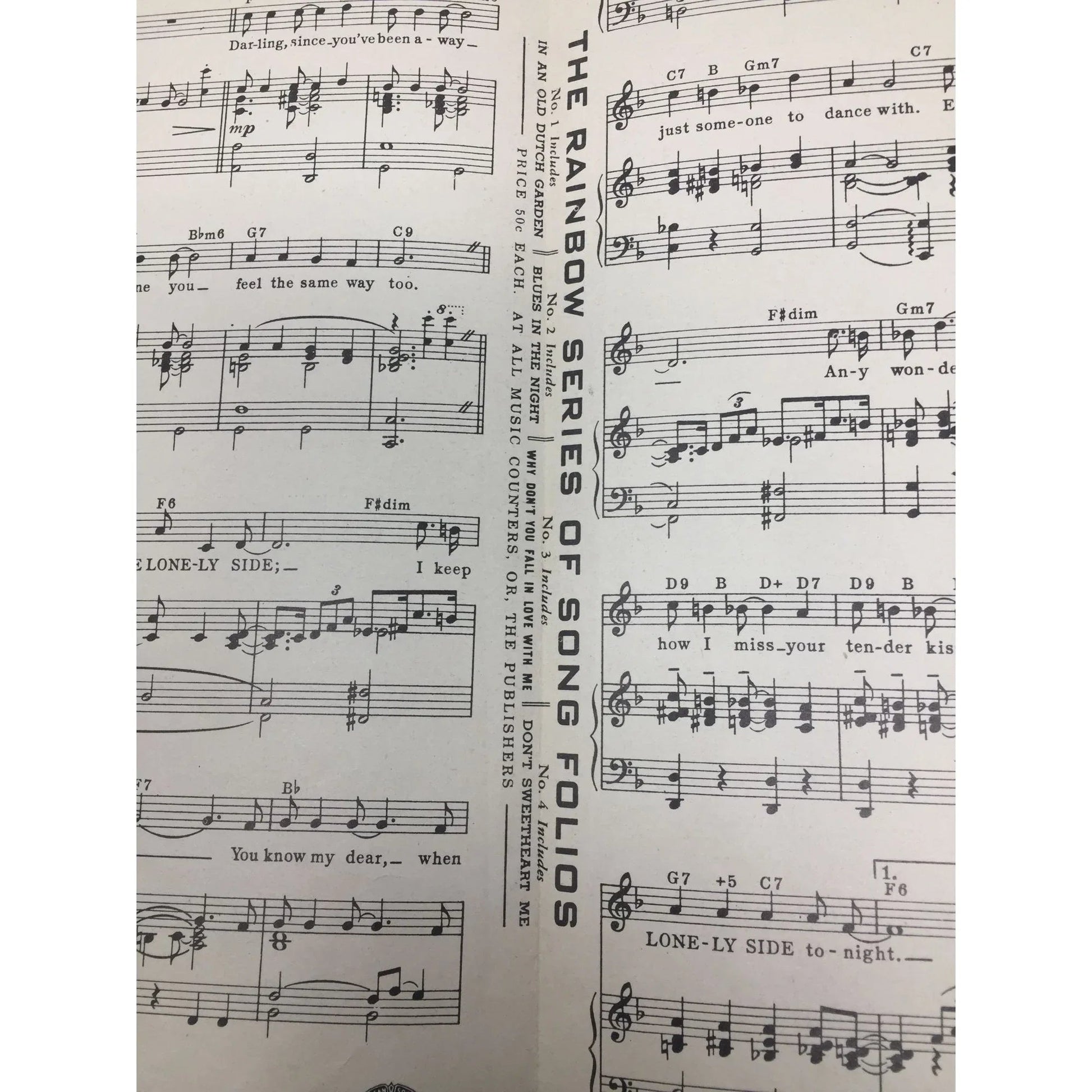 A LITTLE ON THE LONELY SIDE VINTAGE 1944 SHEET MUSIC - A+ Stuff - SHEET MUSIC - A+ Stuff