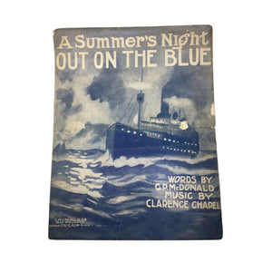 ''A Summer's Night Out On The Blue'' Vintage Sheet Music