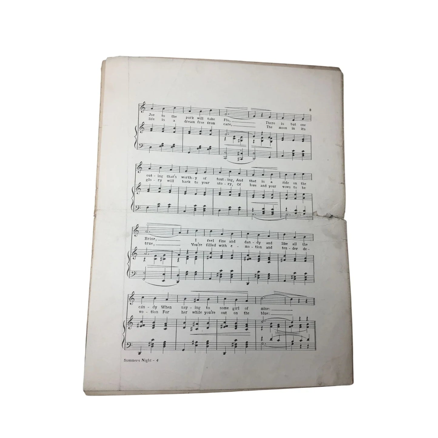 ''A Summer's Night Out On The Blue'' Vintage Sheet Music - A+ Stuff - SHEET MUSIC - A+ Stuff