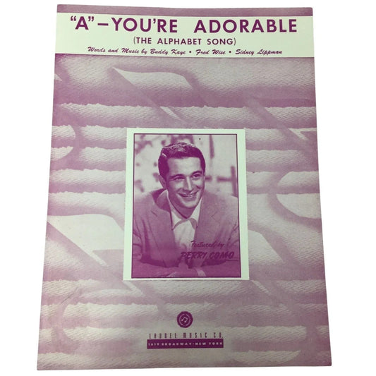 ''A - YOU'RE ADORABLE'' (The Alphabet song) Sheet Music Book - A+ Stuff - SHEET MUSIC - A+ Stuff