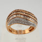 Beautiful 1.00 Carat Chocolate Diamond Baguette Tidal Wave Ring SIze 8