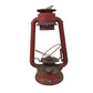 Vintage Red Metal Lantern Oil Lamp  - Great Patina!