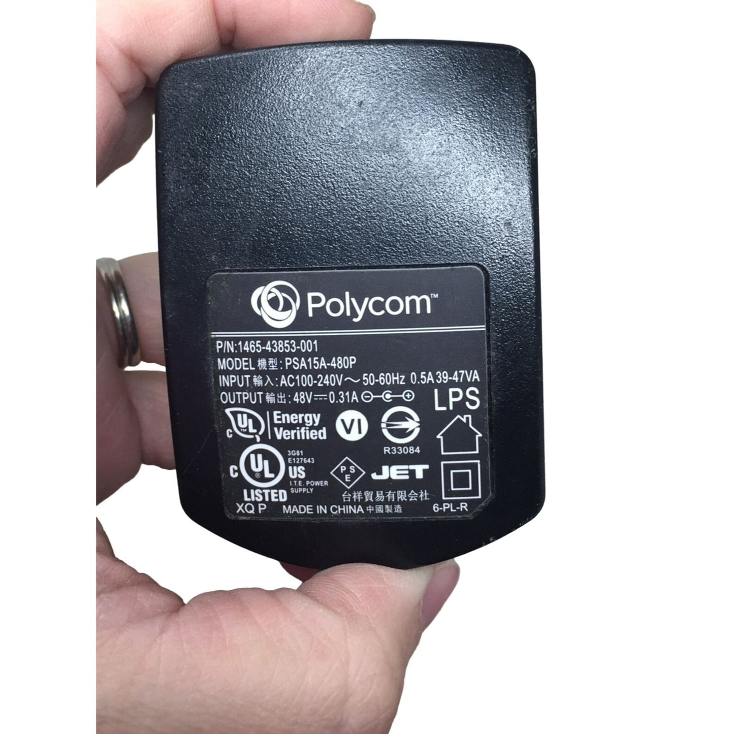 Polycom 1465-43853-001 Model: PSA15A-480P Power Supply Cord