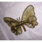 Womens Small 2" Gold Tone Butterfly Pin with White Faux Pearl in the Middle