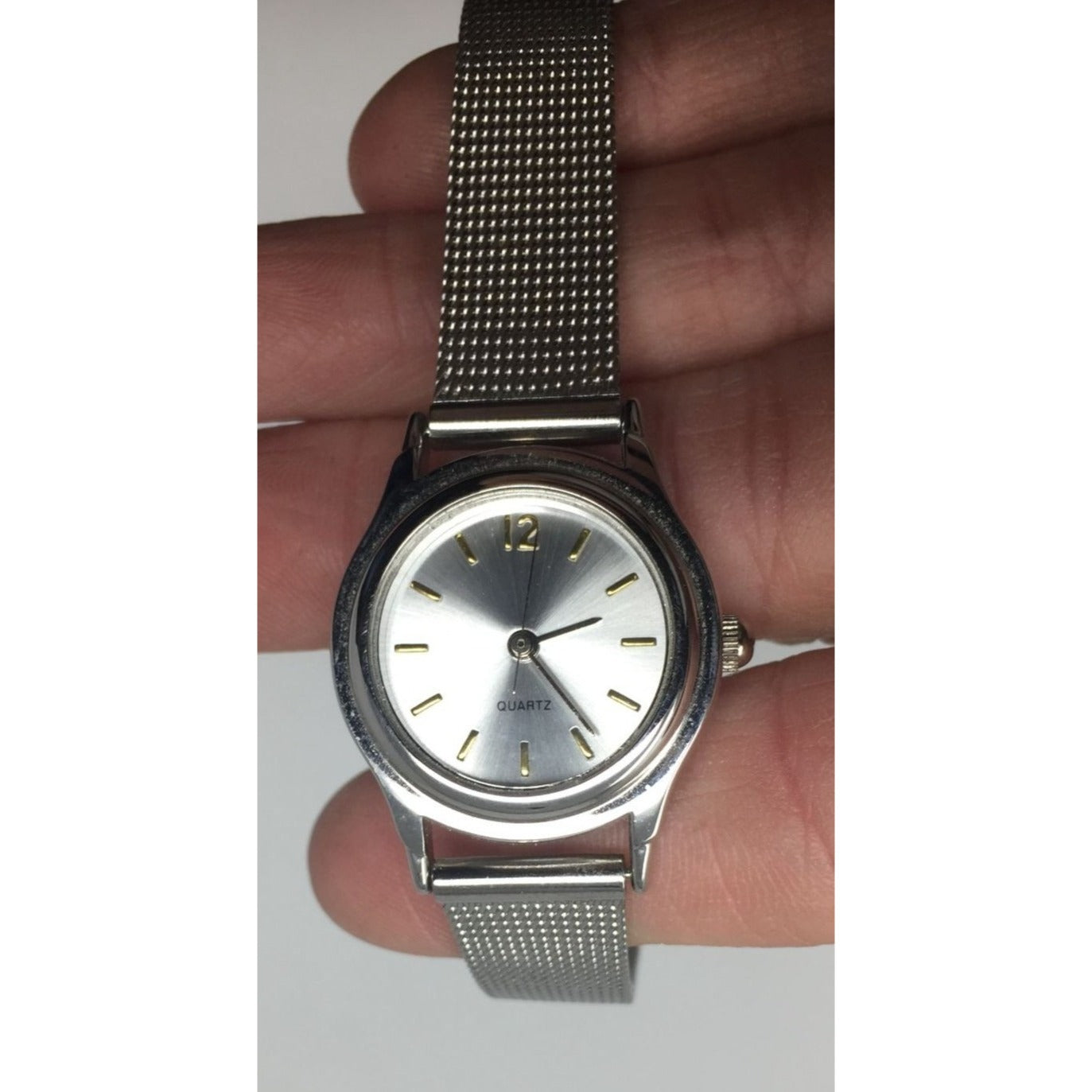 Quartz Silver Tone Watch - about 8.5 inches long (Untested)