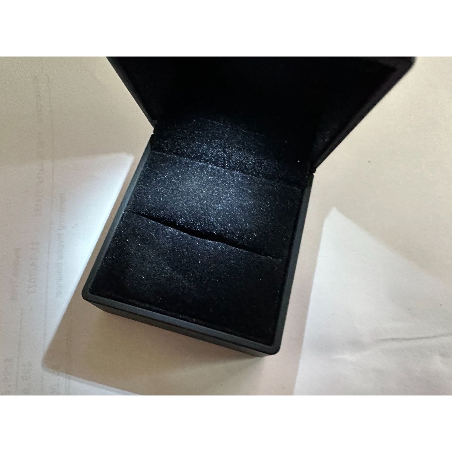 Black Ring Box with LED Light  - Black Velvet interior - LED Light to showcase Ring