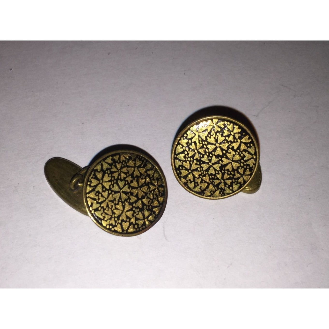 Vintage Double Sided Gold and Black Cufflinks