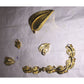 Womens Gold Tone Leaf Jewelry Set- Bracelet, Pendant, Clip on Earrings & Pin