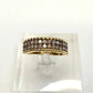 Elegant 3/4 Ct Diamond 2 row Anniversary Ring 14kt Gold Over Sterling Silver