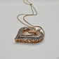 Beautiful 1.00 ct Diamond Heart Necklace - 14kt Rose Gold Over Sterling