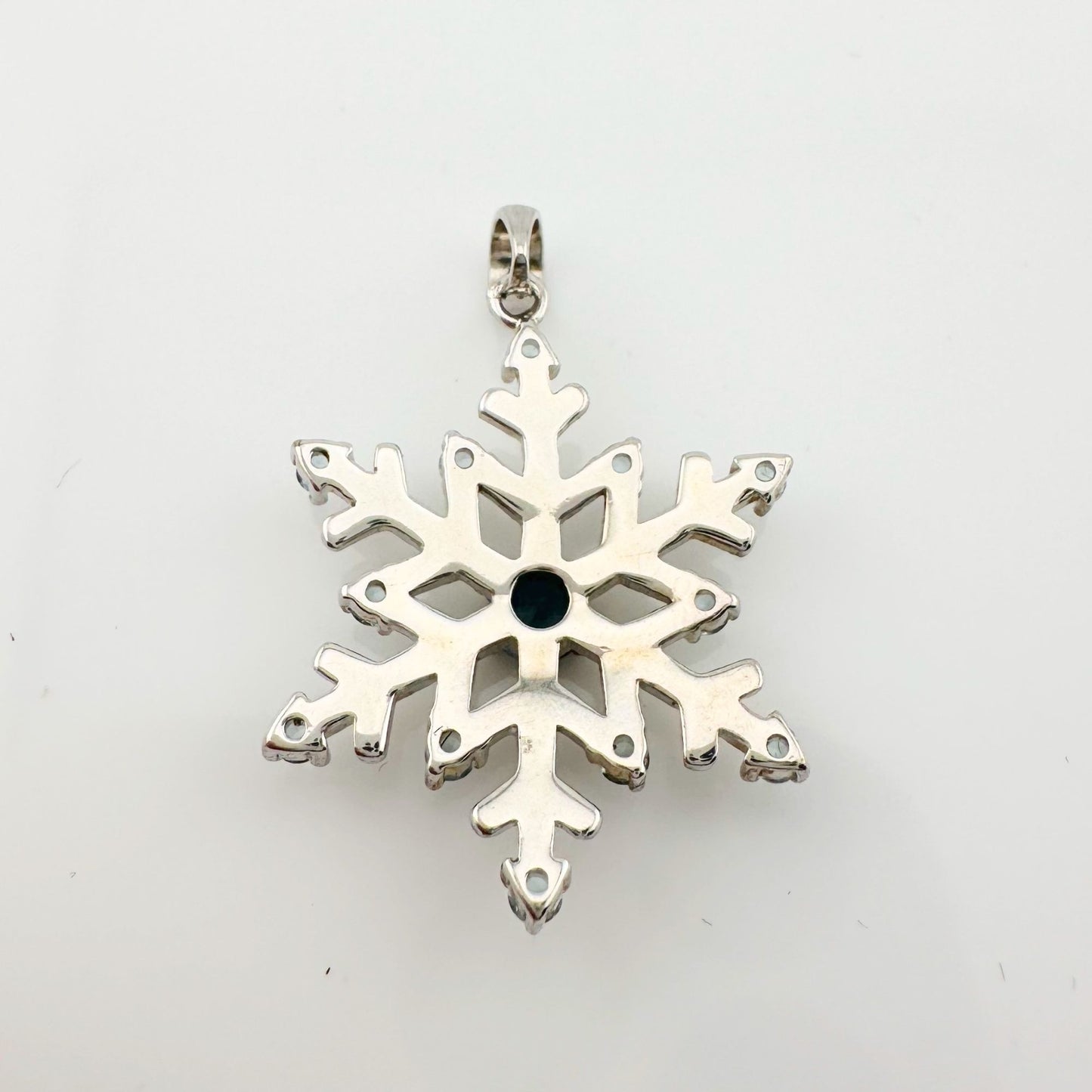 Fun and Festive London Blue Topaz Snowflake Necklace