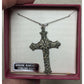 Women's Genuine Marcasite Sterling Silver Cross Crucifix Religious Necklace