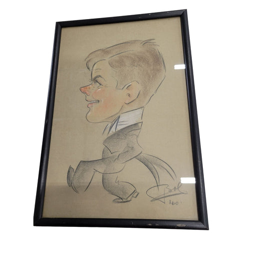 Antique 1940 Signed Caricature Drawing Illustration- Mohr Art Galleries