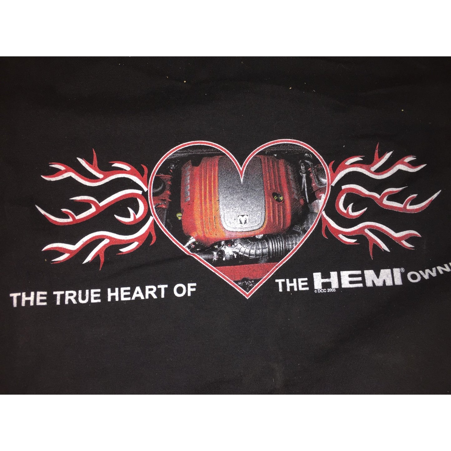 The True Heart of the Hemi Owner - Black T Shirt  Hemi Engine - Truck Lover XL Made in USA