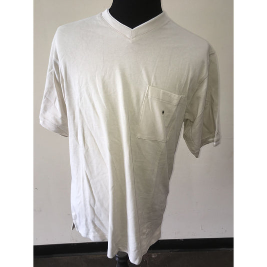 IZOD Men's Size Medium Cream/White V NECK Shirt NWT