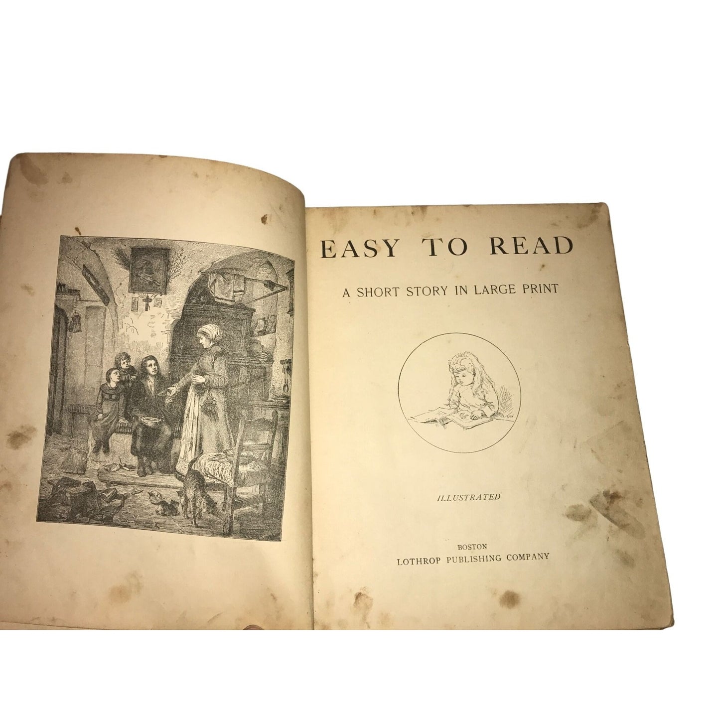 Antique Book - 1881 - Easy To Read - by lothrop publishing - spots and aging