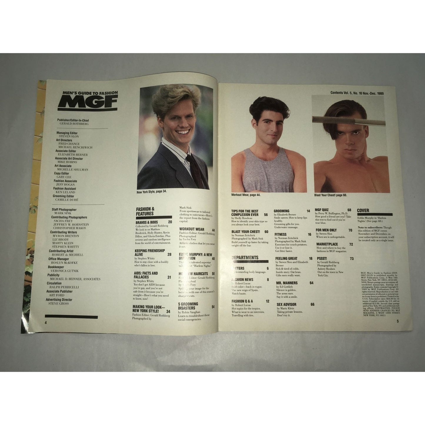 Vintage 1989 MGF Men's Guide To Fashion And Entertainment Magazine