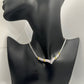 Beautiful Diamond Accented Chevron Wings Evening Necklace