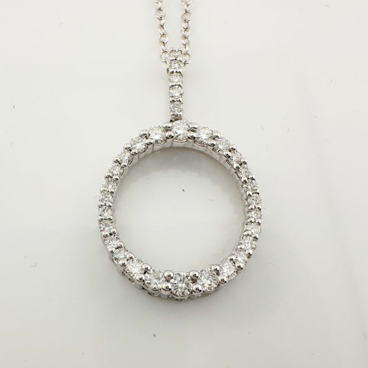 Radiant Circle of Life Eternity Necklace - 1/2 Carat Lab Created Diamonds - Sterling Silver