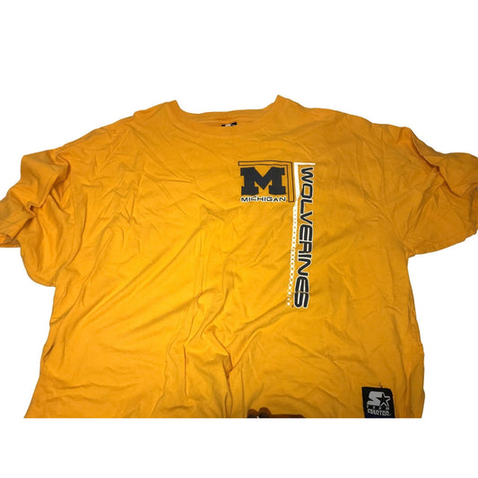 Mens Size 3XL U of M - Wolverines Yellow Tee Shirt