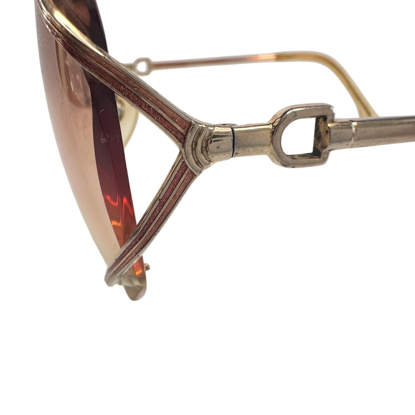 YSL - Yves Saint Laurent Amber / Rose Colored Rimless Sunglasses with Case