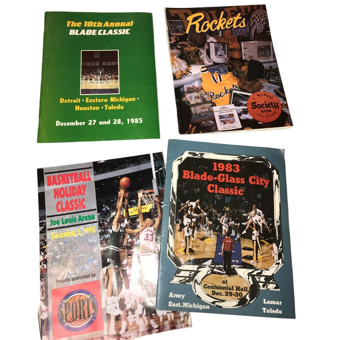 Vintage 1970s-1990s Basketball Programs- Detroit, Eastern MI, Houston, Toledo