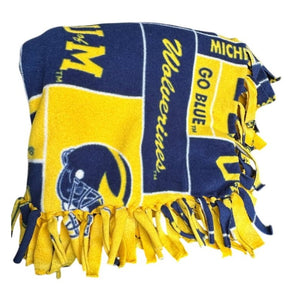 University of Michigan Blue and Gold Fleece Blanket