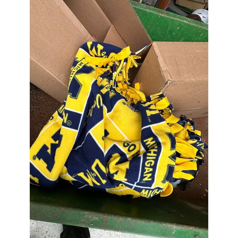 University of Michigan Blue and Gold Fleece Blanket A+ Stuff  A+ Stuff Blanket