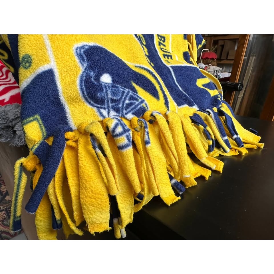 University of Michigan Blue and Gold Fleece Blanket A+ Stuff  A+ Stuff Blanket