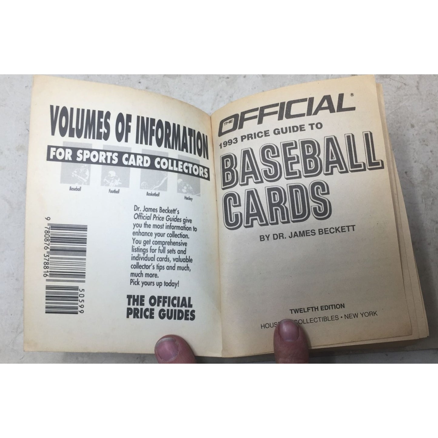 Dr. James Beckett 1993 Official Price Guide To Baseball Cards