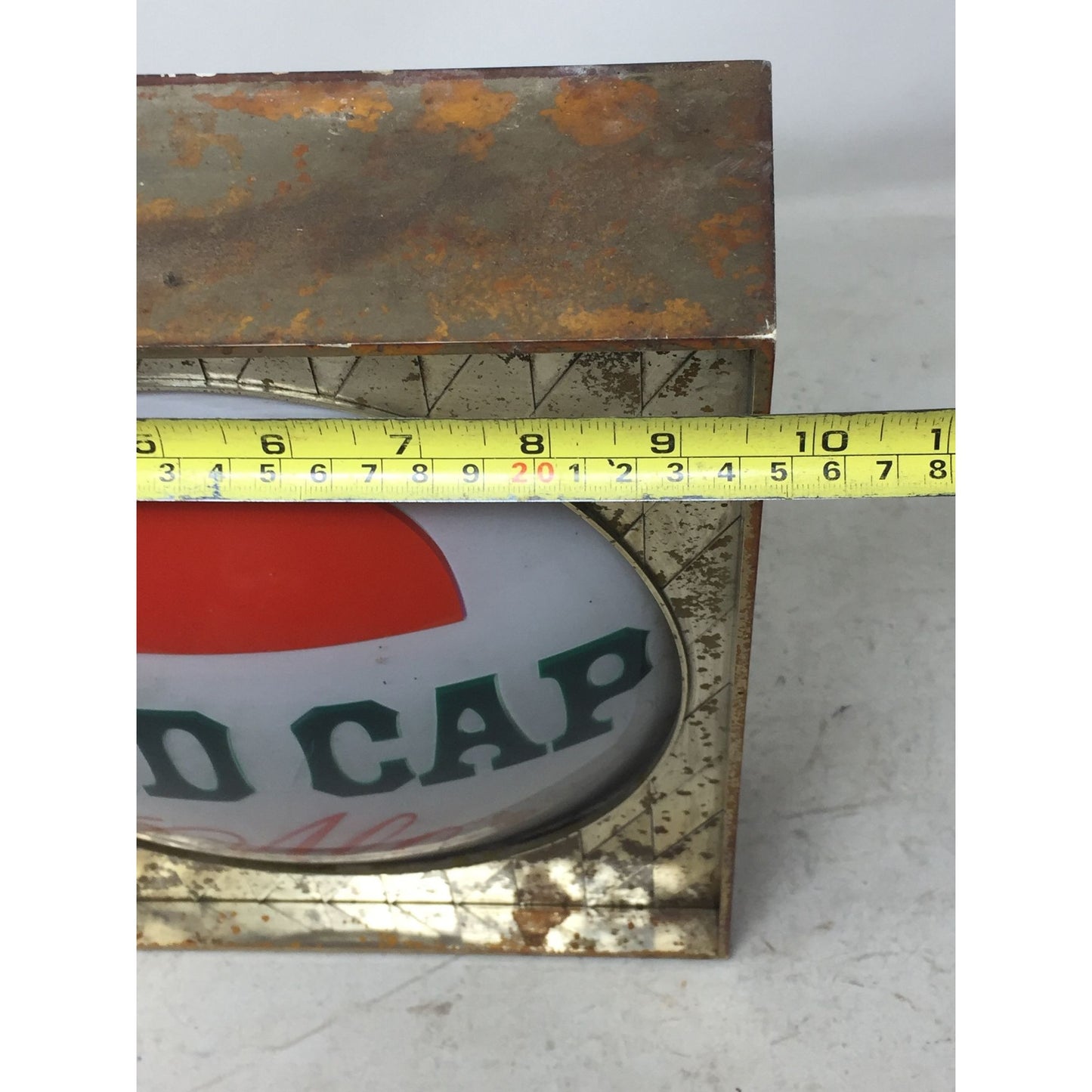 Vintage Square Red Cap Ale Sign - About 9.5 inches by 11 inches