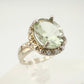 Big and Beautiful Green Amethyst and Diamond Ring - Size 6.25