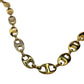 Givenchy Puffed Anchor Mariner 21" Chain Necklace w 4 Rhinestoned Links