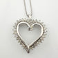 Beautiful 1/2 ct Diamond Open Heart Necklace - Sterling Silver