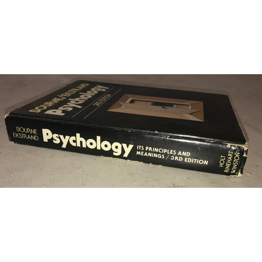 Psychology - its principles and meanings- 3rd Edition- Bourne and Ekstrand