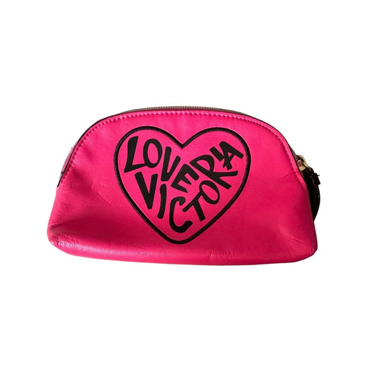 Victoria's Secret ''Love Victoria'' Hot Pink Zippered Makeup Bag