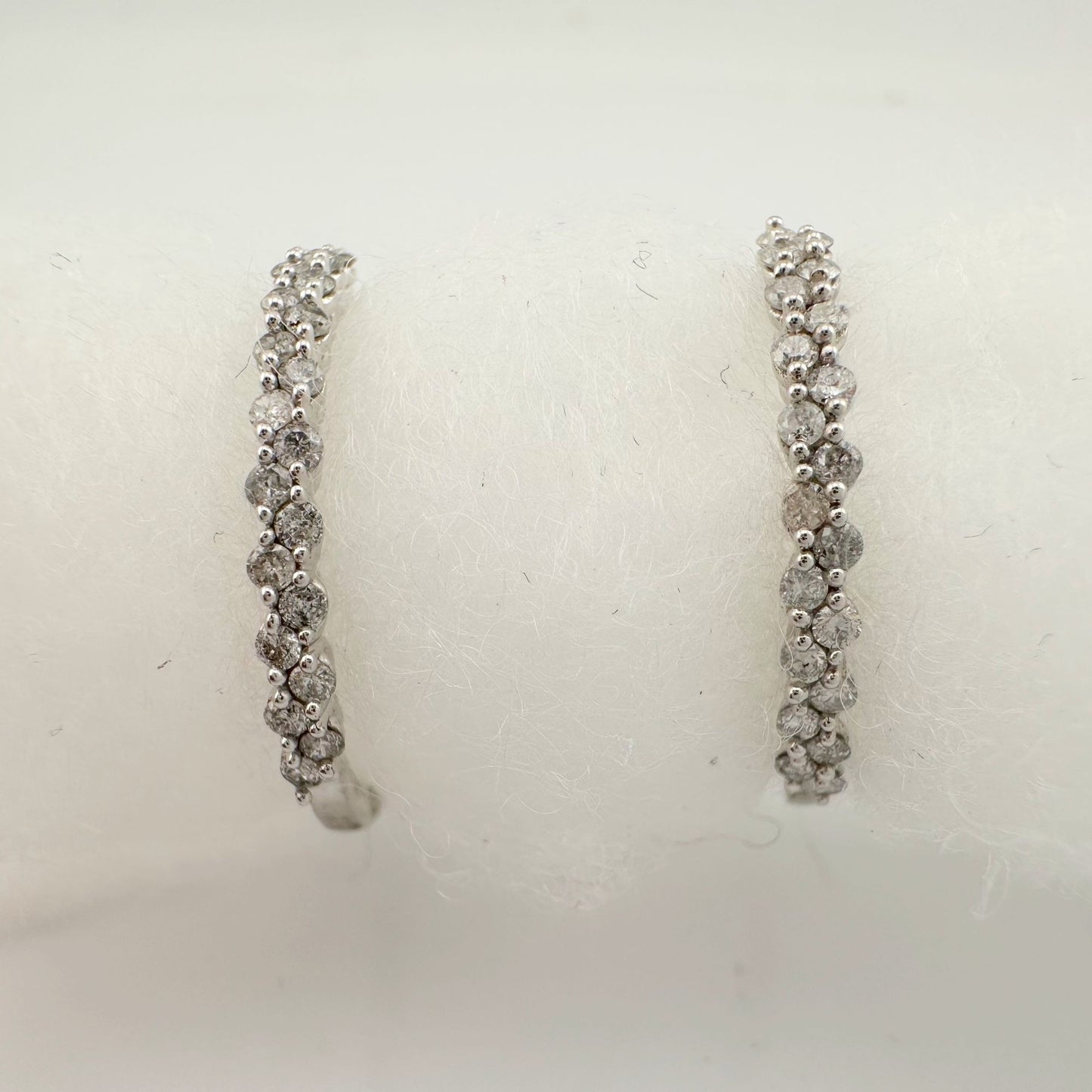 Simply Stunning 1/2 ct Natural Diamond Hoop Earrings - Sterling Silver