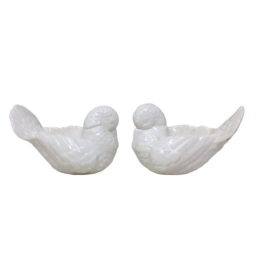 Pair of White Bird Candle Holders- Can be Painted or Keep As Is!