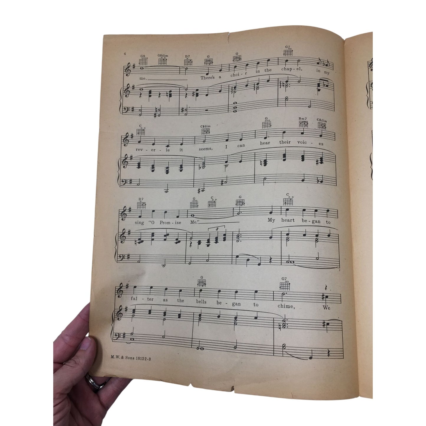 "Chapel In The Valley" Vintage 1940 Sheet Music