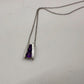 African Amethyst 3 Stone Graduated Pendant  (Sterling Silver) w Neckace