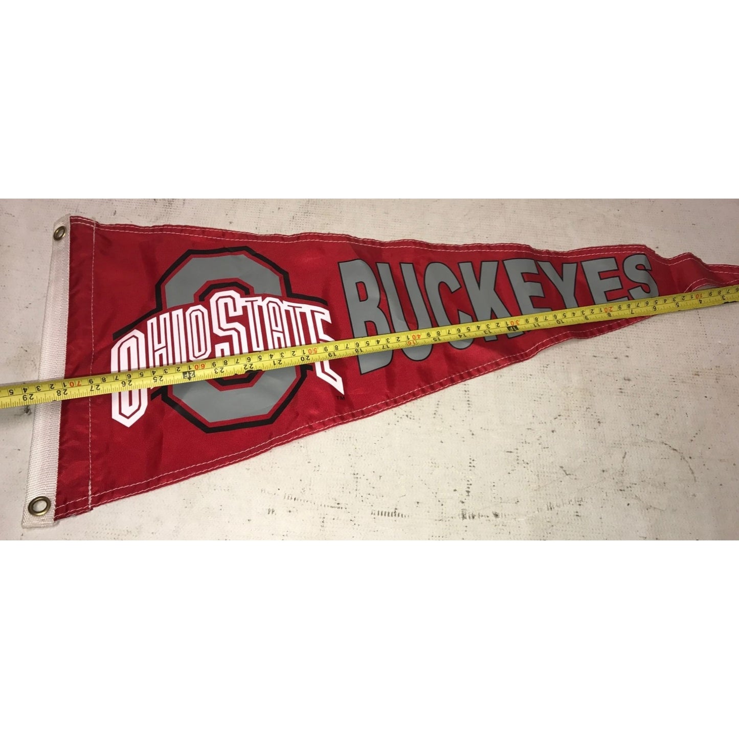 OHIO STATE BUCKEYES SPORTS PENNANT FLAG- About 29" by 12"