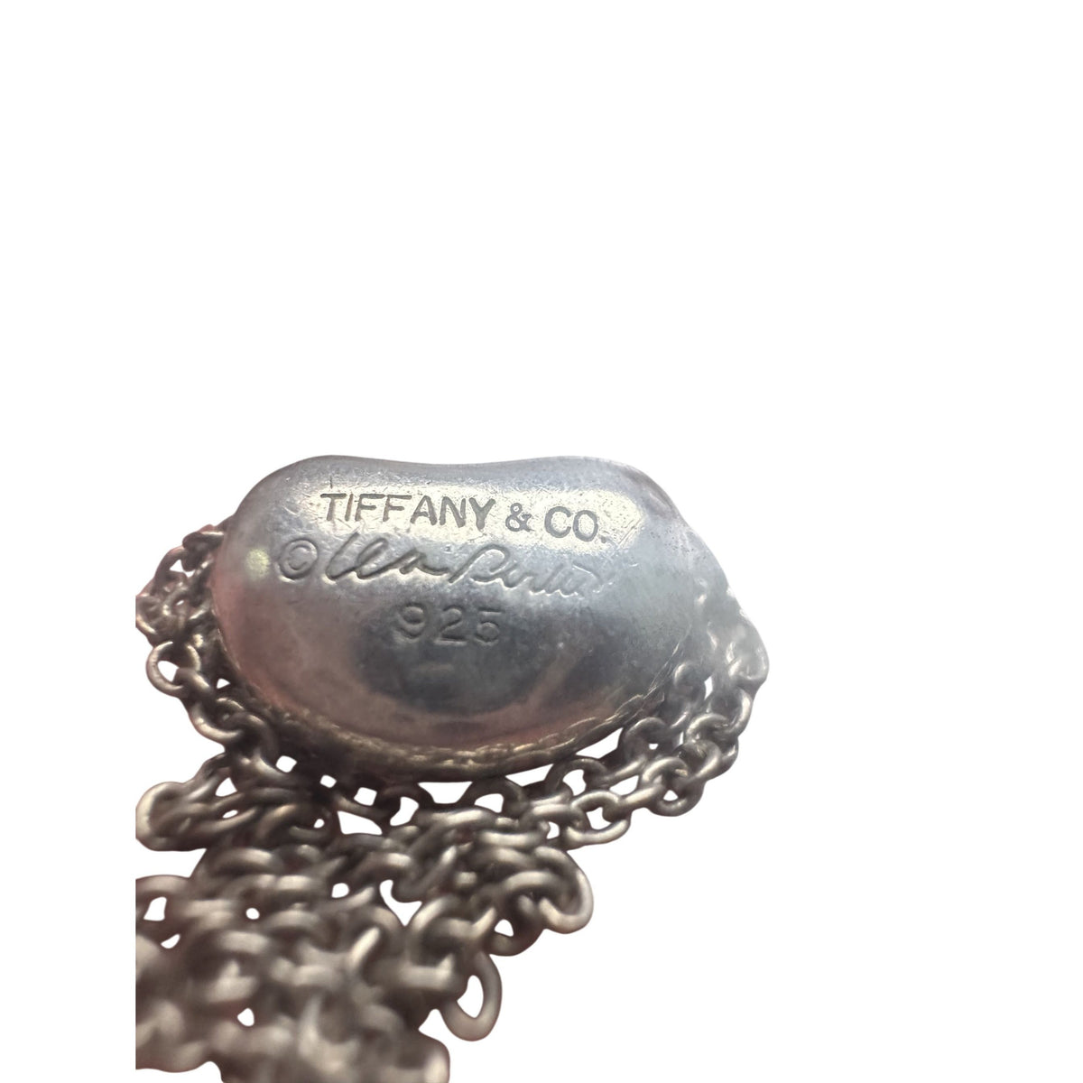 Tiffany & Co Elsa Peretti Small Bean Necklace - Sterling Silver - 16" A+ Stuff  A+ Stuff