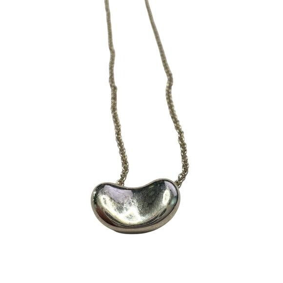 Tiffany & Co Elsa Peretti Small Bean Necklace - Sterling Silver - 16" A+ Stuff  A+ Stuff