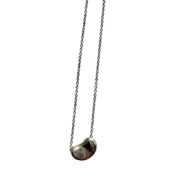 Tiffany & Co Elsa Peretti Small Bean Necklace - Sterling Silver - 16" A+ Stuff  A+ Stuff