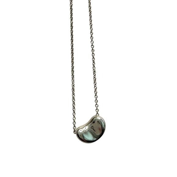 Tiffany & Co Elsa Peretti Small Bean Necklace - Sterling Silver - 16" A+ Stuff  A+ Stuff