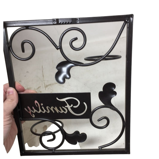 Family Tea Light Candle Holder Wall Hanging Decoration- Black Metal