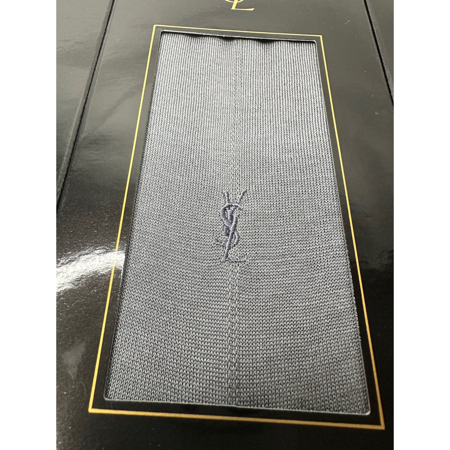 Yves Saint Laurent (YSL) Dress Socks Gift Set (Blue, Gray, Black)
