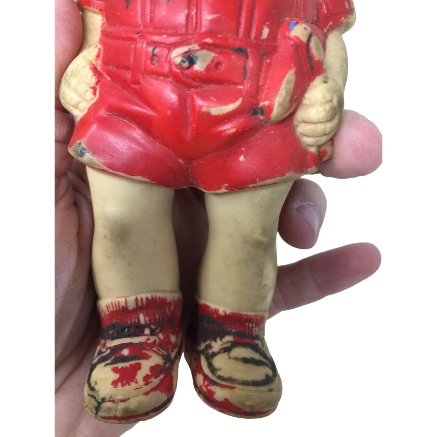 Vintage Collectible 1958 Kewpie Doll with Neat Hair/Red Outfit- Slight Squeak when you squeeze doll