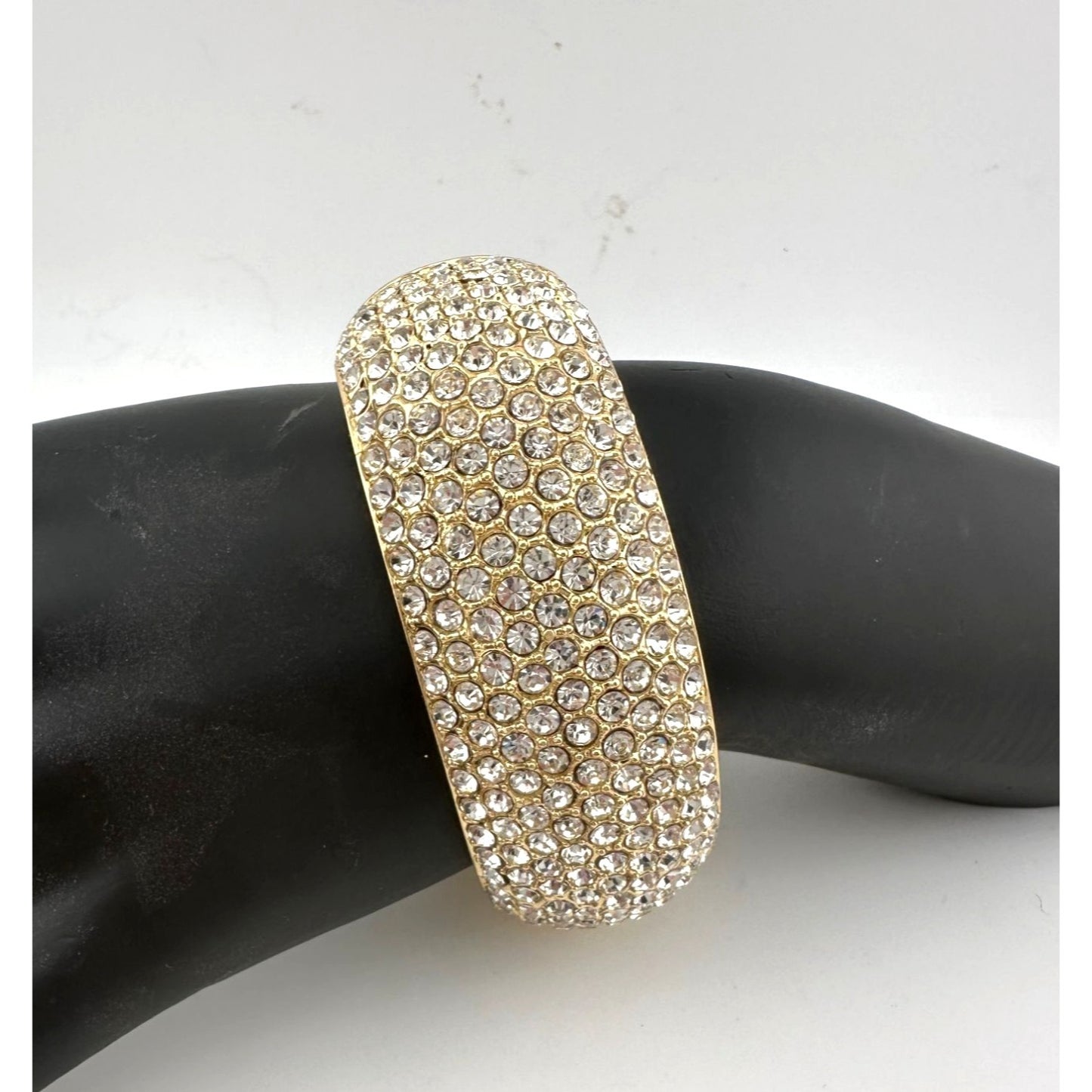 Wide Rhinestone Bangle Bracelet